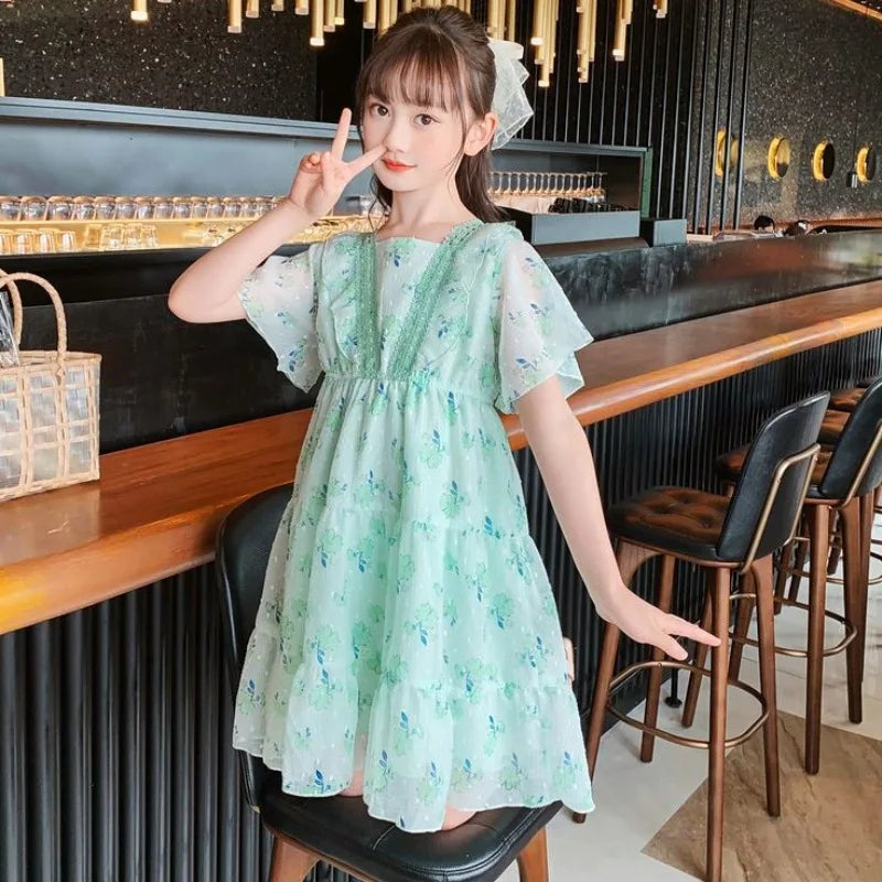 Floral Summer Dress Evening Kids Girls Luxury Dresses Clothes From 10 14 Years Old Girl 12 Fashion 11 Costume Women's Teenage 8