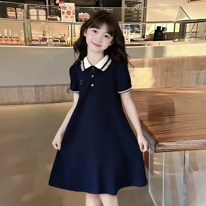 2026 Summer Kids Student Dresses Children Clothes Teenagers Party Uniform Sailor JK Princess Dress Girls Daily 6 9 12 Year Fairy