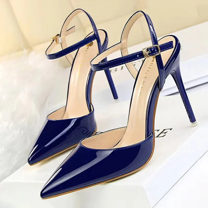 BIGTREE Shoes Fashion High Heels Shoes Patent Leather Woman Pumps Sexy Women Heels Blue Sliver Stiletto Heels Women Sandals 2026