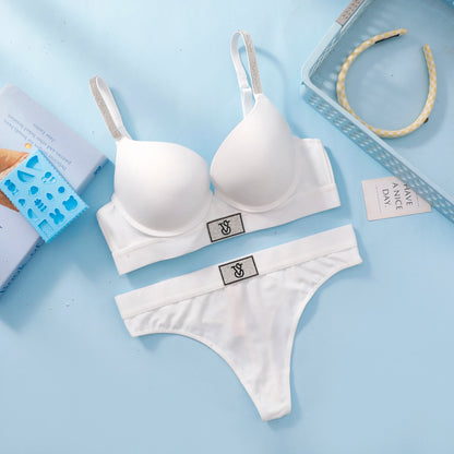 Victoria's Secret Comfortable Underwire Lingerie Set For Ladies Daily Wear Women Bra Set Lace Push Up Seamless