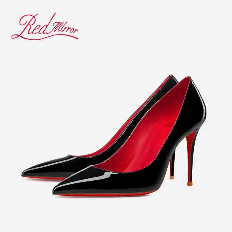Women Heels Naked Color Women's Elegant High Heel Luxury Black Shoes Woman 2026 Red Shiny Bottoms Pointed Toe Party Ladies Women