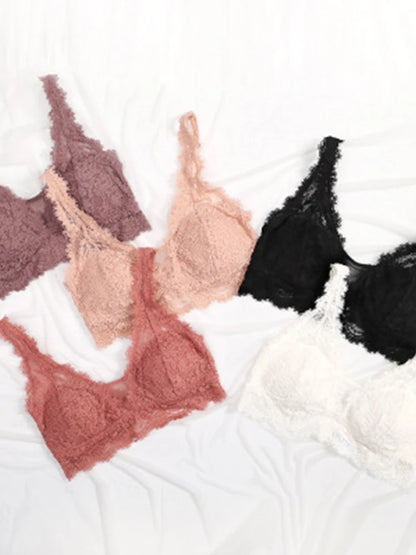 Fashion Sexy Bra set Women's push up Lace Underwear Panties Thin breathable bra set Jacquard Sexy Underwear