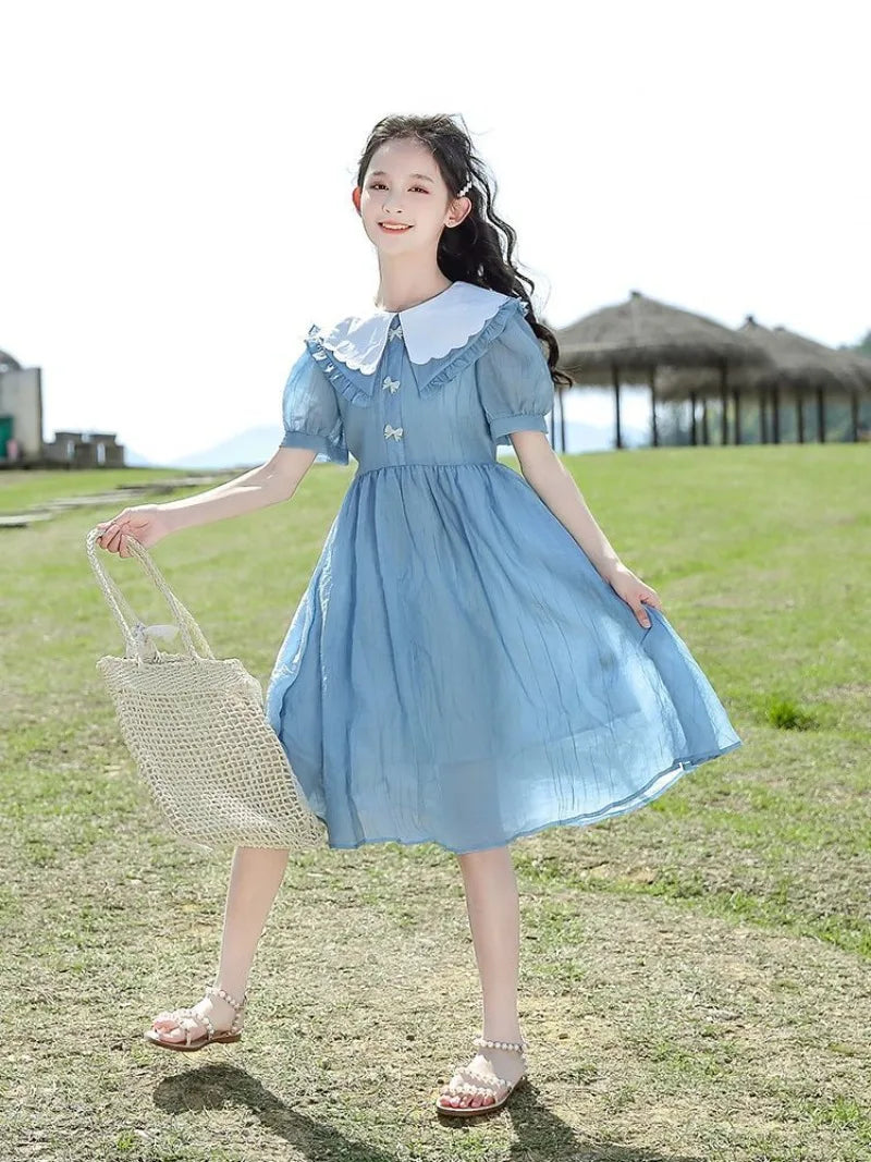 Summer Dresses Elementary Girl Clothes Holiday Girls 2025 Women's Dress Sale From 10 12 Years Fashion Children's Girly Young 6 7