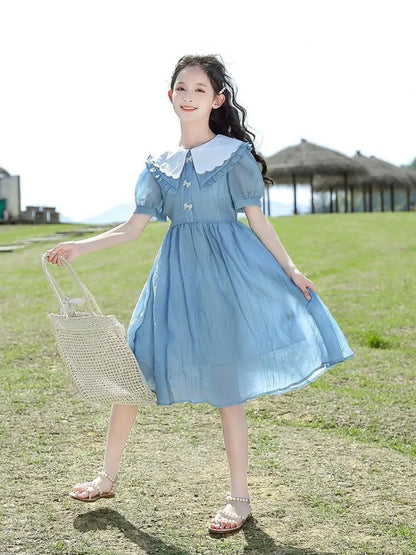 Summer Dresses Elementary Girl Clothes Holiday Girls 2025 Women's Dress Sale From 10 12 Years Fashion Children's Girly Young 6 7
