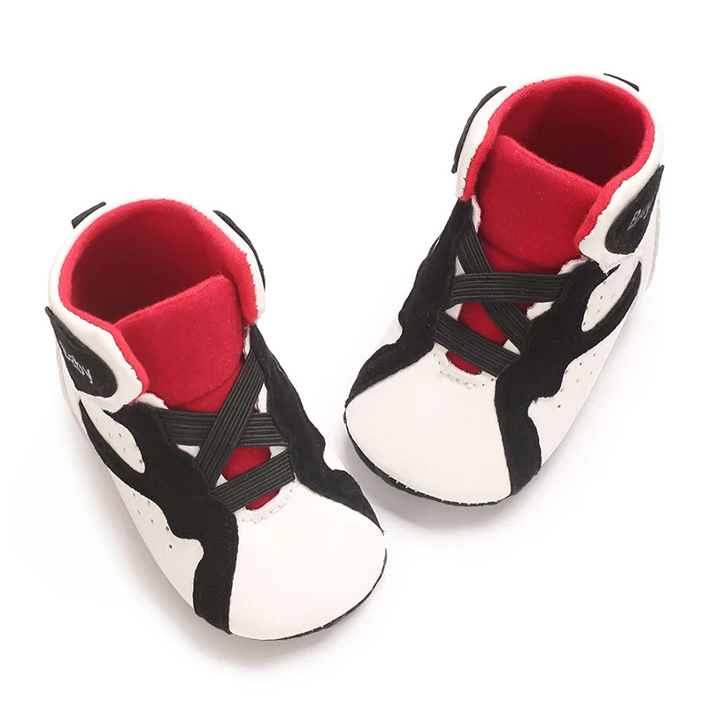 0-18M Baby ShoesHigh Top Soft Soled PU Casual Shoes ForMen And Women Newborn Walking Shoes Baby's First Pair Of Walking Shoes