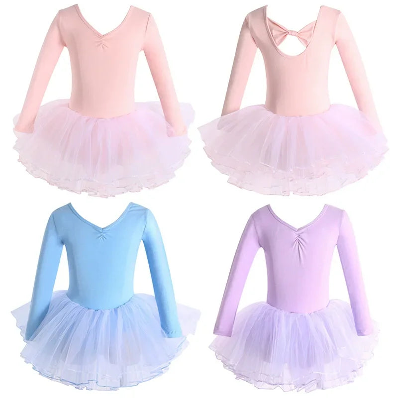 Summer Casual Ballerine Girl Dress Tutu Dance Ballet Children's Clothing Gymnastics Girls Dresses Ballet Leotards Vestidos