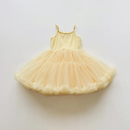 Girls' Ballet TuTu Dress 2-8 Years Fashion 2026 Summer New Kids Dancing Party Dress Performance Costume Princess Wedding Dress