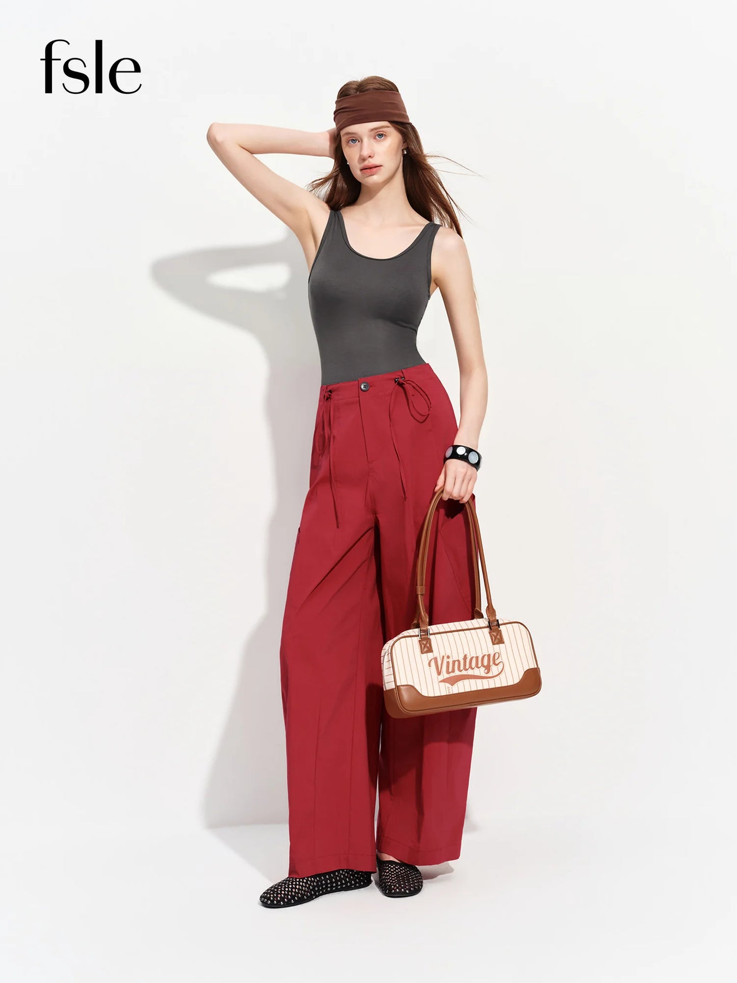 FSLE 2026 Summer Women's Casual Mid-Rise Balloon Pants with Barrel Leg Silhouette - Relaxed Fit for Daily and Summer Wear