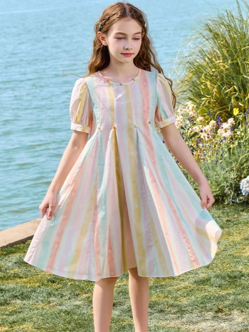 Rainbow Dress Princess Girl Dresses 12 Years Girls Children's Elegant Beautiful 10 14 Old Fashion Clothes Girls' From Party Kids