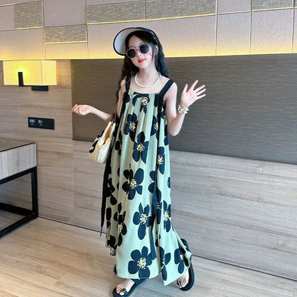 Summer Stylish Beach Dress Fashionable Maxi Dress Girls Clothes From 8 To 12 Years Old Sundress Party Dresses Teenagers 14 Skirt