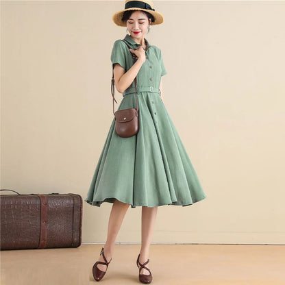 2026 New Arrival: Summer Three-Color Linen Blend Blazer-Lapel Dress – Trendy Slim-Fit Mini, Versatile & Breathable