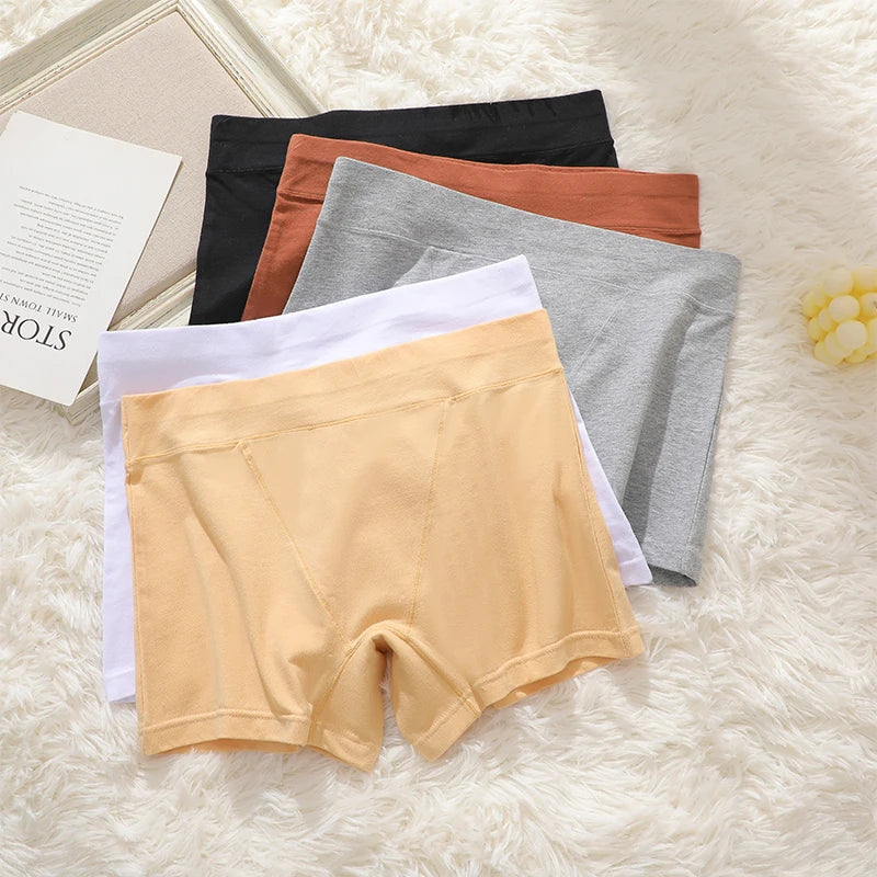 FINETOO 3Pcs Women Sexy Body Shaping Cotton Safety Boxer Shorts Skin Friendly Soft Cotton Fabric Panties Daily Wear Underwear