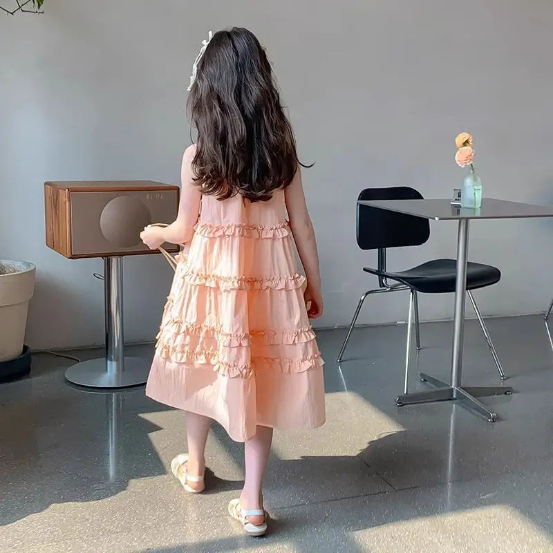Vacation-style Cake Skirt Luxury Dress for Girls Kids Dresses From 8 14 Years Girl Birthday Clothes 11 12 2025 Beach Summer 5 6