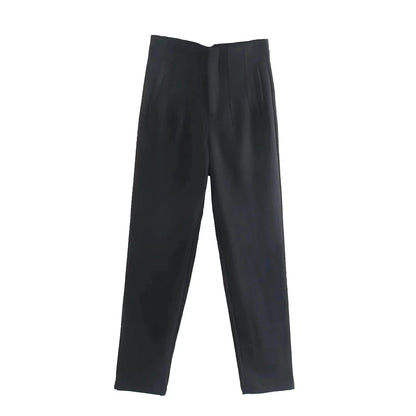 2024 Woman Solid Trouser High Waist Slim Zipper Fly Long Pants Female Wild Commute Office Lady Woman Pencil Pant Street
