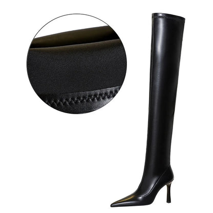 BIGTREE Shoes Sexy Over-the-Knee Boots Leather Shoes Long Boots Stilettos High Heel Boots Winter Shoes Pointed Women Boots 2026