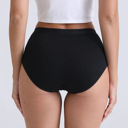 3pcs Cotton Women Panties Lady Plus Size Underwear Large Size High Waist Briefs Breathable Solid Color Female Lingerie