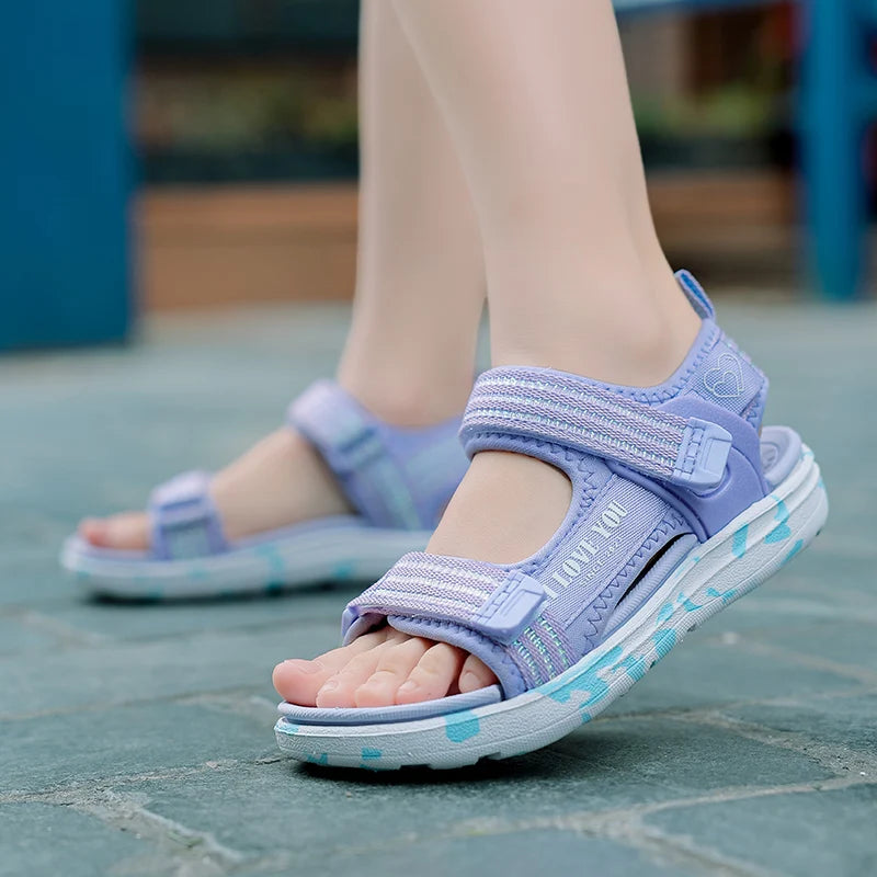 Girls Sandals, Summer Outdoor Sports Sandals, Big Children Casual Beach Shoes, Comfortable Children Fashion Non-Slip Sandals 40