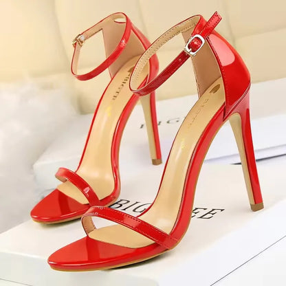 BIGTREE Shoes Women 8 Cm 11 Cm Heels Sandals Summer Women Sandals Fashion Kitten Heels Stilettos Patent Leather High Heels 2026