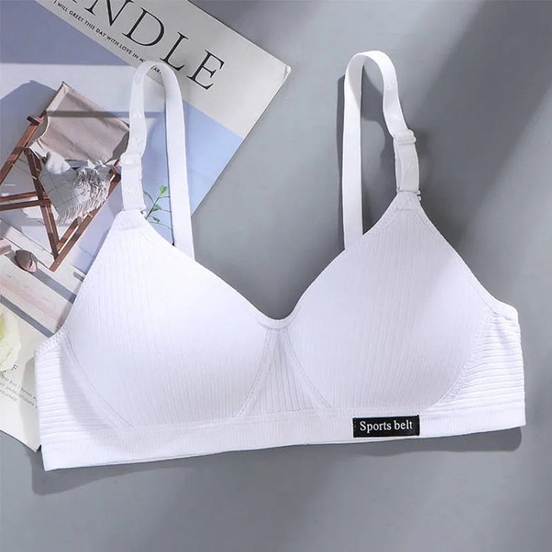1pcs Women Thin Wireless Bra Girl Seamless Push Up Bra Student Comfort V-Shaped Underwear Adolescent Breathable Comfort Lingerie