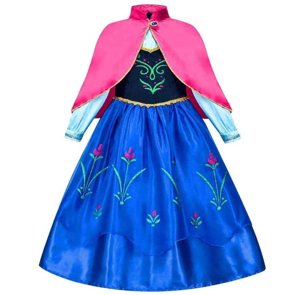 Children Costume Girl Dress Halloween Princess Cosplay Party Rapunzal Anna Elsa Birthday Clothes