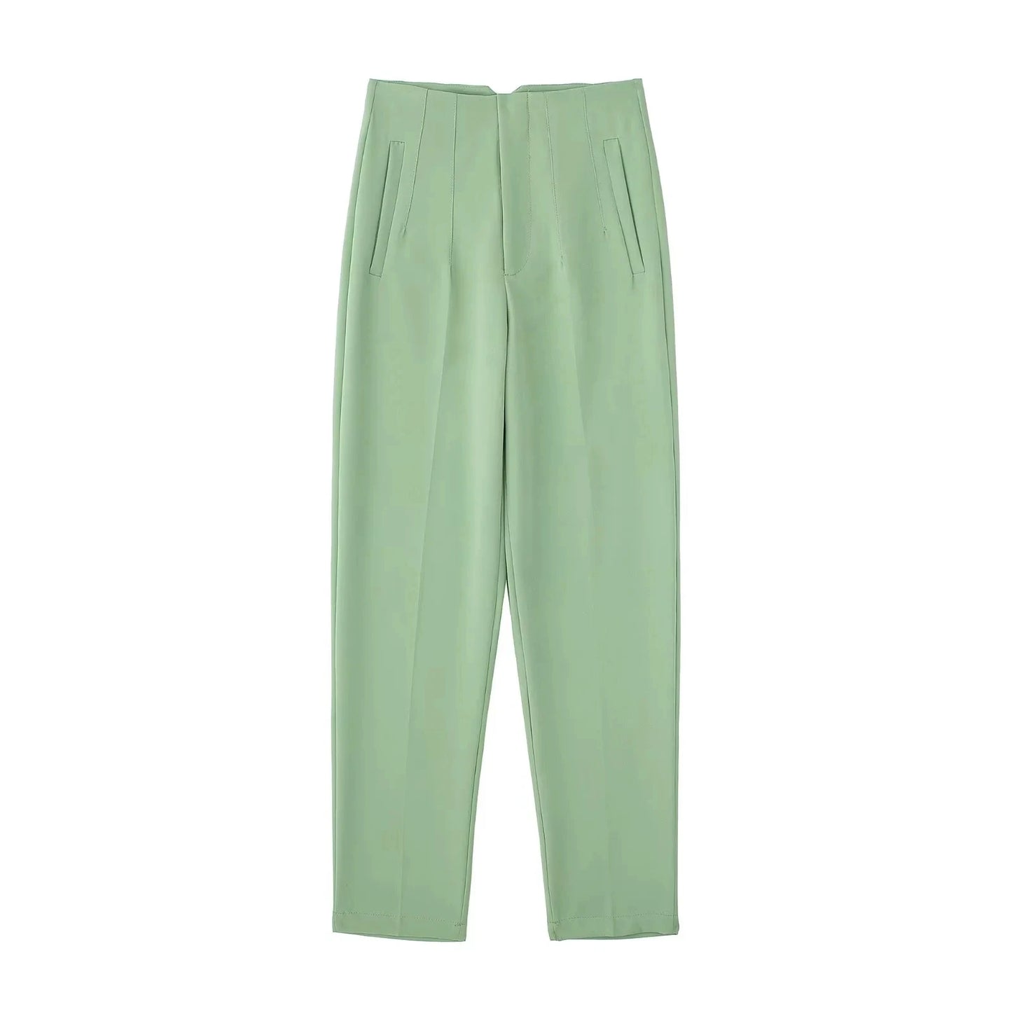 Hot Sale Women Summer Thin Casual Cropped Pants Stretchy Temperament Pleated Slimming Capris Ankle Length High Waisted Trousers