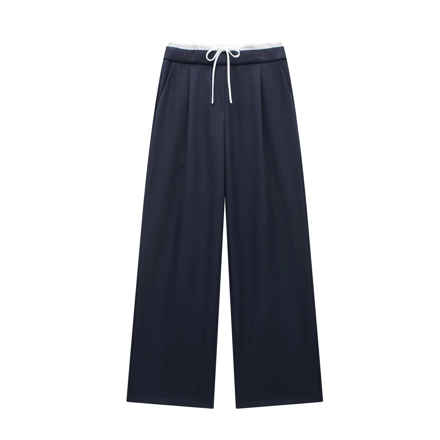 MUJER 2025 Wide Leg Pants for Women High Waist Baggy Pants Woman Summer Pleated Loose Pants Women Streetwear Tied Woman Trousers
