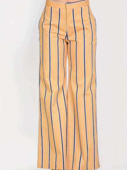 Women's Oversized Woven Casual Pants Comfortable Loose Fit High Waist Straight Leg Trousers