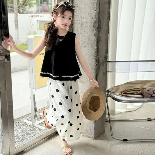 Children's Costumes Girl Outfit 2025 Kids Clothes Girls Summer Clothing T-shirt Elementary Sets Korean Teen Sets for Children