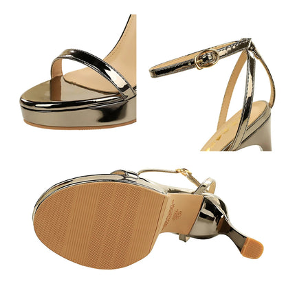 Sexy Sandals For Women High Heels Ladies Shoes Open-toe Heeled Sandals Women Summer Shoes Stiletto Heels 11.5 cm Women Pumps