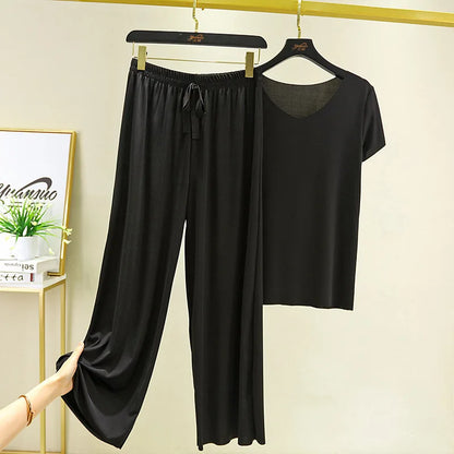 two piece set women top and pants Summer 2 piece sets womens outfits vacation 2026 new collection wide leg pants elegant casual