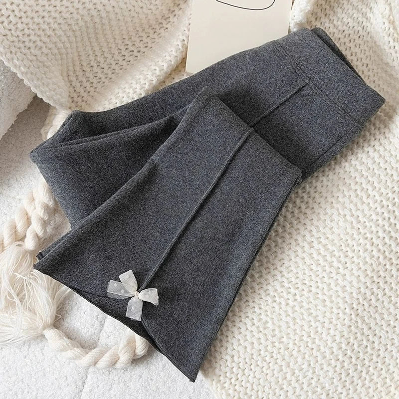 2026 New Girls' 100% Cotton Micro Flare Wide Leg Tights Loose Fit Children's Bottoms for Spring Fall