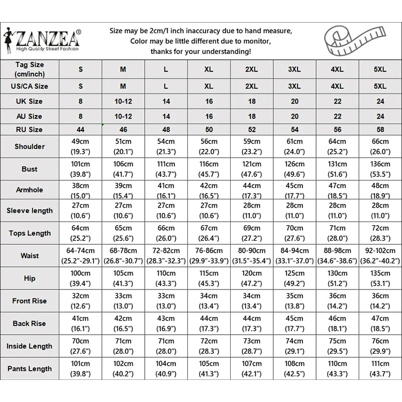 ZANZEA Women's Casual Pant Sets 2026 Summer Loose Half Sleeve Collared Blouses and Wide Leg Pants 2pcs Suits Woman Outfit S-3XL