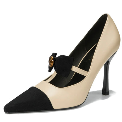 BIGTREE Shoes Metal Flower Design Women Pumps Bowknot High Heels Stiletto 10 CM Pointed Women Heels Luxury Banquet Shoes 2026
