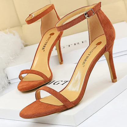 BIGTREE Shoes Kitten Heels Women's Open Toe Sandals Summer Women Pumps Sexy High Heels Fashion Stiletto Ladies Shoes 5 Color