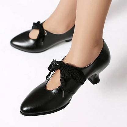 Women Fashion Spring and Summer New Pointed Toe Closed Toe High Heels Retro Lace Up Bridal Shoes Office Party Single Shoes 215-1