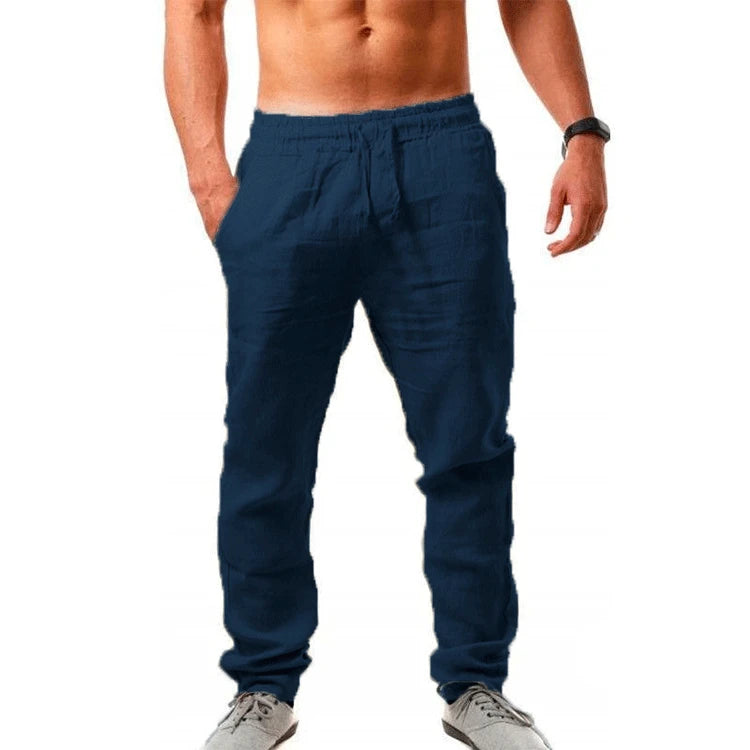2024 Spring Linen Wide Men Pants Korean Trousers Oversize Cotton Streetwear Male New Yoga Pants Casual Men Clothing Sweatpants