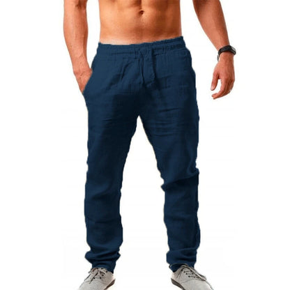 2024 Spring Linen Wide Men Pants Korean Trousers Oversize Cotton Streetwear Male New Yoga Pants Casual Men Clothing Sweatpants