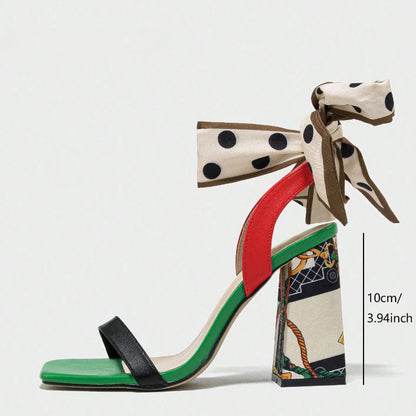Butterfly Knot Decoration Super High Heel Sandals Women Sexy Open Toe Chunky Pumps Women Summer Slingbacks Elegant Women's Shoes