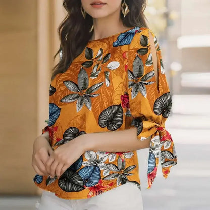 ZANZEA Woman Casual Polka Dots Printed Blouse Fashion Holiday Shirt Half Sleeve O-Neck Tunic Tops Elegant Party Chemise Oversize