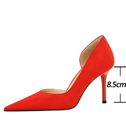 BIGTREE Shoes Woman Pumps Stylish Minimalist Slim Heel High Heels Suede Ladies Shoes Stiletto Comfort Women Heels Plus Size 43