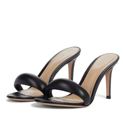 Luxury Gold Heeled Slippers Women Sexy Open Toe High Heels for Ladies Elegant Banquet Heeled Sandals Comfortable Women Shoes