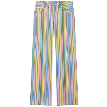 HXAO Striped Jeans For Woman Summer Low Landing Jeans Wide Leg Straight Baggy Denim Pants Chic Casual Streetwear Long Trousers