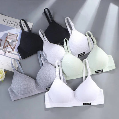 1pcs Women Thin Wireless Bra Girl Seamless Push Up Bra Student Comfort V-Shaped Underwear Adolescent Breathable Comfort Lingerie