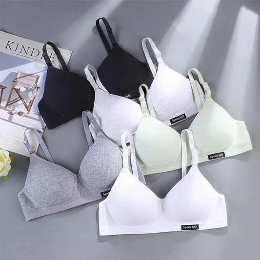 1pcs Women Thin Wireless Bra Girl Seamless Push Up Bra Student Comfort V-Shaped Underwear Adolescent Breathable Comfort Lingerie
