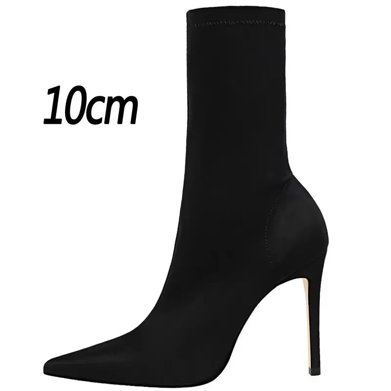 BIGTREE Shoes Women Boots Fashion Ankle Boots Pointed Toe Stretch Boots Autumn Stiletto Socks Boots High Heels Ladies Shoes 2026