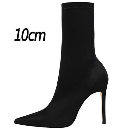 BIGTREE Shoes Women Boots Fashion Ankle Boots Pointed Toe Stretch Boots Autumn Stiletto Socks Boots High Heels Ladies Shoes 2026