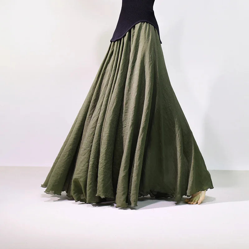 2026 Women Cotton Blending Long Skirts High Waist Good Quality Women Summer Boho Maxi Skirts Brand Faldas Femme Streetwear