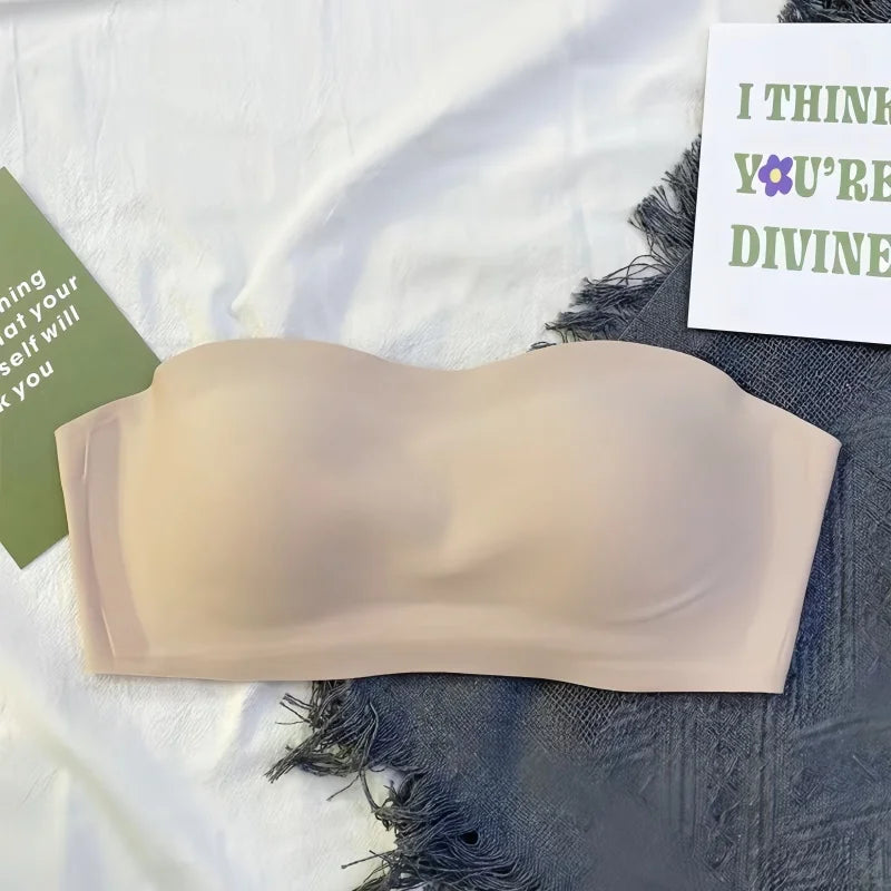 Women Push-Up Bras Removable Straps Bandeau Bra Non-wire Invisible Fixed 1/2 Cup Seamless Underwear Ladies Sexy Lingerie S-XL