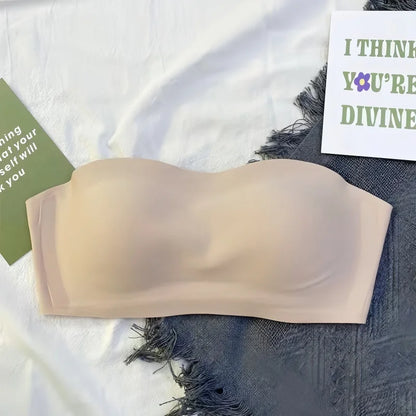 Women Push-Up Bras Removable Straps Bandeau Bra Non-wire Invisible Fixed 1/2 Cup Seamless Underwear Ladies Sexy Lingerie S-XL