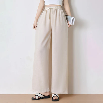 Women's Loose Thin Pants 2026 Casual Classic Solid Color Cool Soft Women's High Elasticity Daily Casual Plus Size Pants